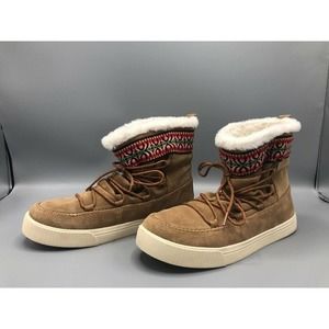 NWOB TOMS Alpine Brown Suede Sneaker Boots Size‎ 10